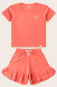 Conjunto Menina Blusa Over Manga Curta Rosa Coral e Shorts Babado - Rosa Coral Conjunto Menina Blusa Over Manga Curta Rosa Coral e Shorts Babado - Rosa Coral