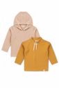 Combo 2 Blusas - Hoodie Com Capuz Bege Kraft  + Blusa Moletom Texturizado Amarelo Âmbar Combo 2 Blusas - Hoodie Com Capuz Bege Kraft  + Blusa Moletom Texturizado Amarelo Âmbar