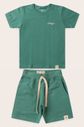 Conjunto Menino Camiseta Verde Folha e Bermuda Verde Folha Conjunto Menino Camiseta Verde Folha e Bermuda Verde Folha