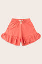 Shorts Babado Menina 100% Sustentável - Rosa Coral