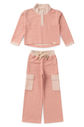 Conjunto Infantil Menina De Blusa e Calça Wide Leg Moletom Linho Sustentável - Rosa Conjunto Infantil Menina De Blusa e Calça Wide Leg Moletom Linho Sustentável - Rosa