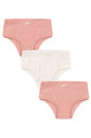 Kit 3 Peças Calcinha Infantil Menina - 1 Off e 2 Rosa Kit 3 Peças Calcinha Infantil Menina - 1 Off e 2 Rosa