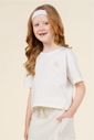 Blusa Box Manga Curta Menina 100% Algodão - Off Natural Blusa Box Manga Curta Menina 100% Algodão - Off Natural