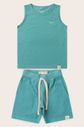 Conjunto Menino Regata Verde Acqua e Bermuda Verde Acqua Conjunto Menino Regata Verde Acqua e Bermuda Verde Acqua