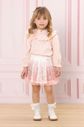Conjunto camisa de tricoline e saia de tule poa estampada Conjunto camisa de tricoline e saia de tule poa estampada