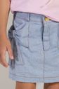 Saia jeans com detalhe de laços