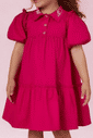 Vestido de tricoline com babados Vestido de tricoline com babados