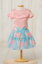 Conjunto body de malha e saia estampada Conjunto body de malha e saia estampada