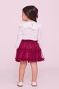 Conjunto Blusa Com Bordado E Saia De Tule Conjunto Blusa Com Bordado E Saia De Tule