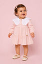 Vestido De Tricoline Com Gola De Pétalas