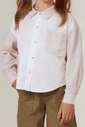 Camisa listrada com a parte da frente lisa Camisa listrada com a parte da frente lisa