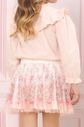 Conjunto camisa de tricoline e saia de tule poa estampada Conjunto camisa de tricoline e saia de tule poa estampada