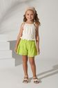 Conjunto blusa de malha trabalhada e short de lasie