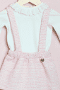 Conjunto body modal suede e saia de tweed Conjunto body modal suede e saia de tweed