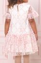 Vestido de tule poa com estampa de urso e laço Vestido de tule poa com estampa de urso e laço