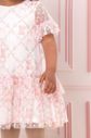 Vestido de tule poa com estampa de urso e laço Vestido de tule poa com estampa de urso e laço