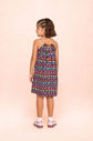 Vestido estampado com detalhe de cordão multicolorido Vestido estampado com detalhe de cordão multicolorido