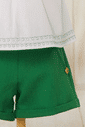 Conjunto blusa com barra bordada e short verde Conjunto blusa com barra bordada e short verde