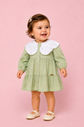 Vestido De Tricoline Com Gola De Pétalas