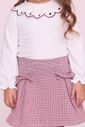 Conjunto Blusa Com Gola Bordada E Saia Pied De Poule Conjunto Blusa Com Gola Bordada E Saia Pied De Poule