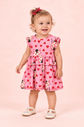 Vestido Estampa De Joaninhas Com Babado Na Cintura