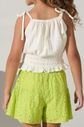Conjunto blusa de malha trabalhada e short de lasie