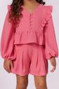 Conjunto de malha crepe rosa Conjunto de malha crepe rosa