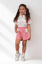 Conjunto cropped e short de plush e spain cupro Conjunto cropped e short de plush e spain cupro
