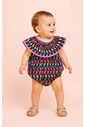 Romper com babado detalhe de pompom