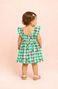 Vestido baby com estampa xadrez e cerejas Vestido baby com estampa xadrez e cerejas