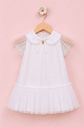 Vestido De Tule Laços Com Gola
