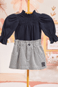 Conjunto body baby e saia preto e branca Conjunto body baby e saia preto e branca