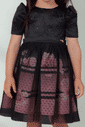 Vestido com flores de strass Vestido com flores de strass