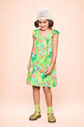 Vestido estampado com babado mas alças Vestido estampado com babado mas alças