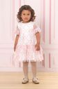 Vestido de tule poa com estampa de urso e laço Vestido de tule poa com estampa de urso e laço