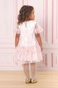 Vestido de tule poa com estampa de urso e laço Vestido de tule poa com estampa de urso e laço
