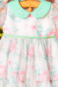 Vestido de organza floral com transparência Vestido de organza floral com transparência