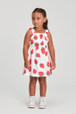 Vestido de moletinho com estampa de morangos Vestido de moletinho com estampa de morangos