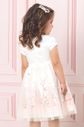 Vestido  de cetim e saia de tule com strass e sublimação de urso Vestido  de cetim e saia de tule com strass e sublimação de urso
