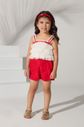 Conjunto blusa de tule e short de alfaiataria Conjunto blusa de tule e short de alfaiataria