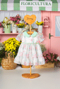 Vestido de organza floral com transparência Vestido de organza floral com transparência