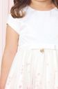 Vestido  de cetim e saia de tule com strass e sublimação de urso Vestido  de cetim e saia de tule com strass e sublimação de urso