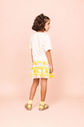 Conjunto t-shirt com silk e saia estampada