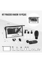 Kit de Frascos e Nécessaire para Viagem de 10 Peças Premium Preto