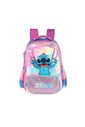 Mochila Escolar Infantil Stitch Happy em Plush com Glitter Roxo