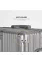 Mala de Viagem Grande 32kg Policarbonato ABS Noruega Maloa Prata Mala de Viagem Grande 32kg Policarbonato ABS Noruega Maloa Prata