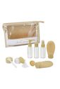 Kit de Frascos e Nécessaire para Viagem de 10 Peças Premium Bege