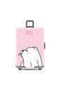 Capa de Mala Maloa Alça Tradicional Urso sem Curso Lingua Rosa