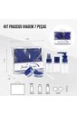 Kit de Frascos para Viagem de 7 Peças Azul Kit de Frascos para Viagem de 7 Peças Azul