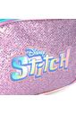 Mochila Escolar Infantil Stitch Happy em Plush com Glitter Roxo
